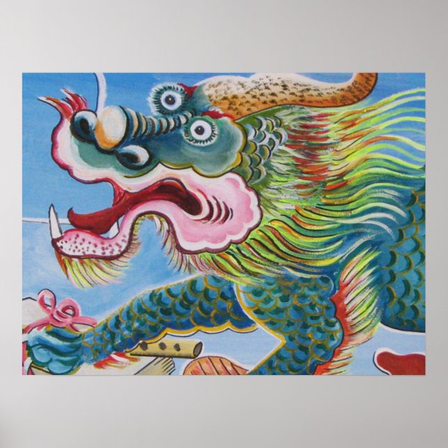 Póster Chinese Foo Dog / Lion Guardian Mural (Frente)
