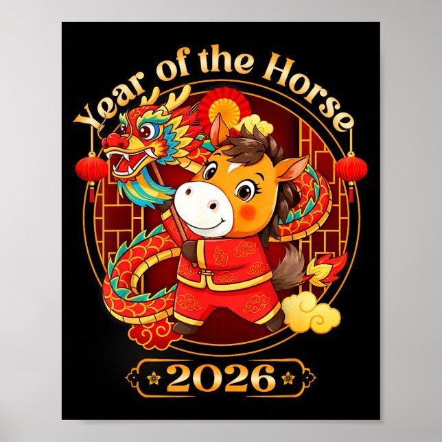 Póster Chinese New Year 2026 Clothes Boys Girls Year Of T (Frente)