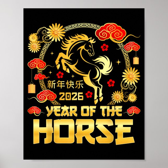 Póster Chinese New Year 2026 Lunar Year Of The Horse Chin (Frente)
