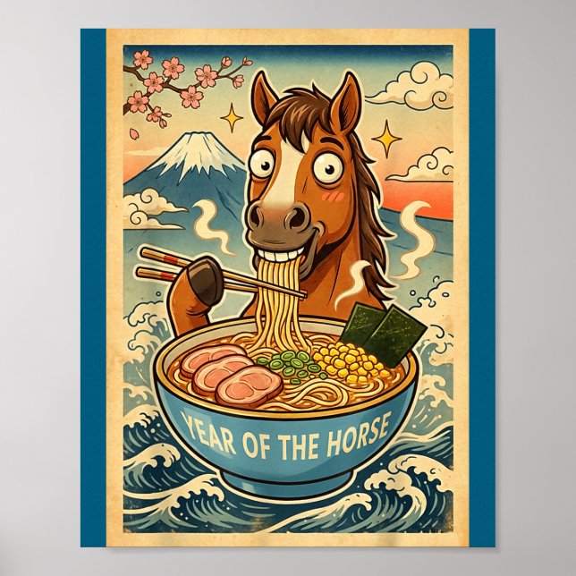 Póster Chinese New Year 2026 Of The Horse Ramen Lunar New (Frente)