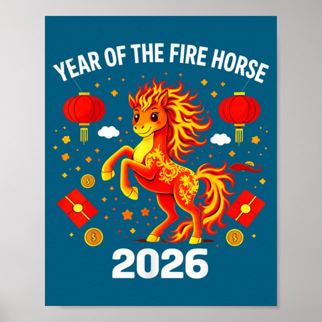 Póster Chinese New Year 2026 Year Of The Fire Horse  (Frente)