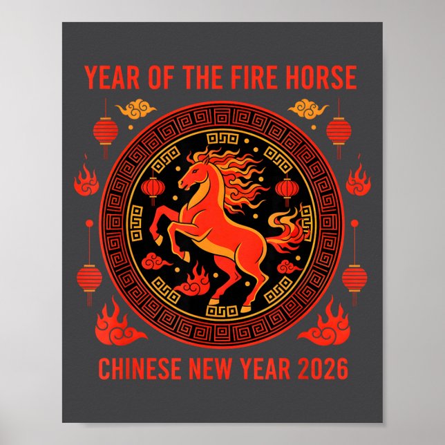 Póster Chinese New Year 2026 Year Of The Fire Horse  (Frente)