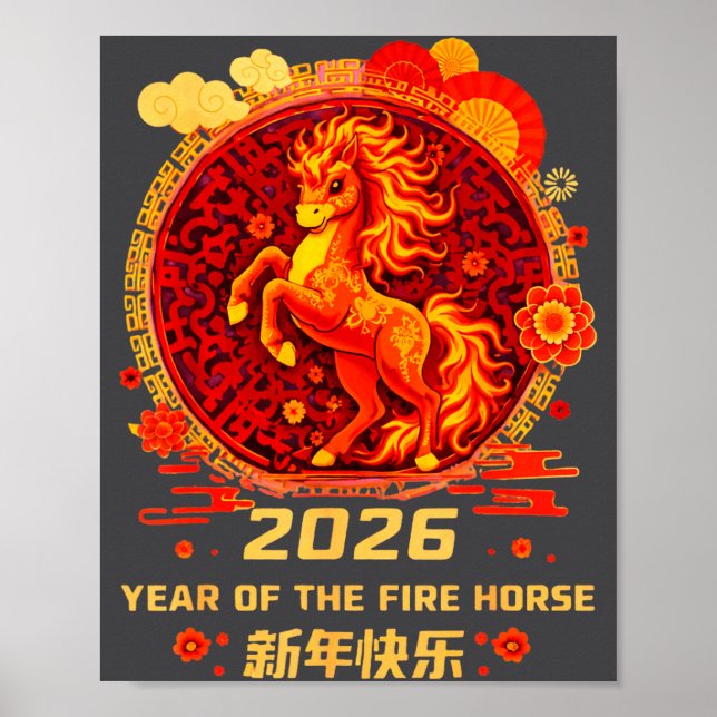 Póster Chinese New Year 2026 Year Of The Fire Horse  (Frente)