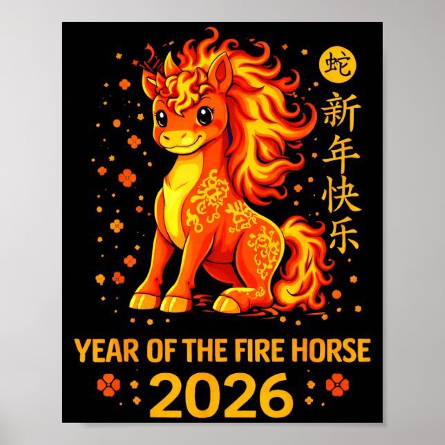 Póster Chinese New Year 2026 Year Of The Fire Horse  (Frente)