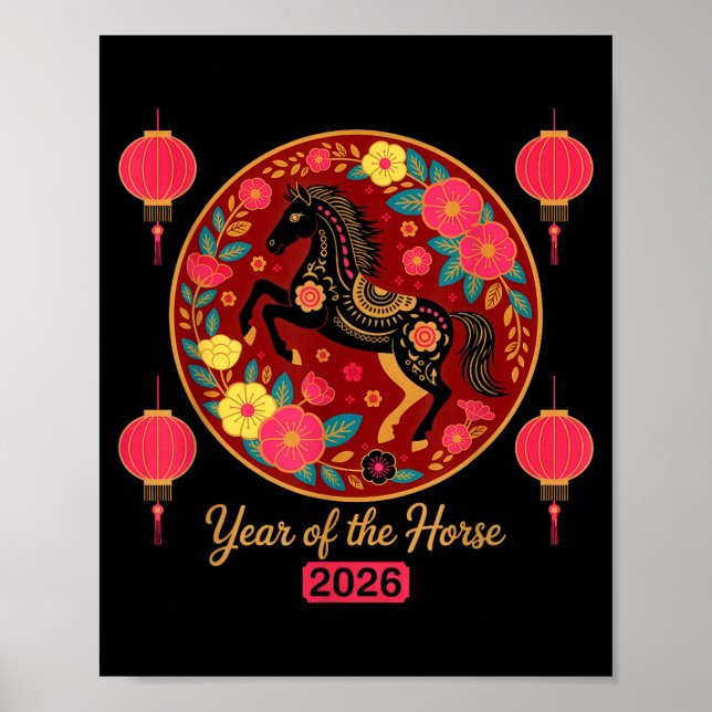 Póster Chinese New Year 2026 Year Of-the Horse  (Frente)