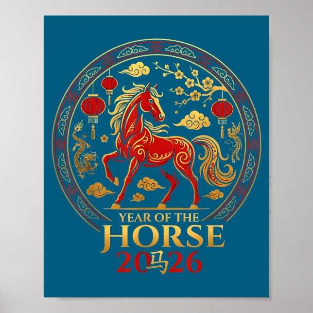 Póster Chinese New Year 2026 Year Of The Horse 4  (Frente)
