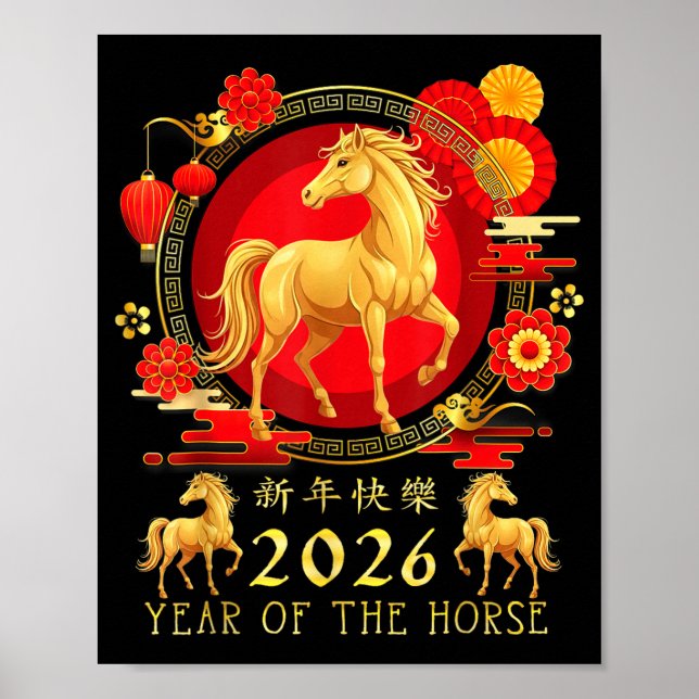 Póster Chinese New Year 2026 Year Of The Horse For Women  (Frente)