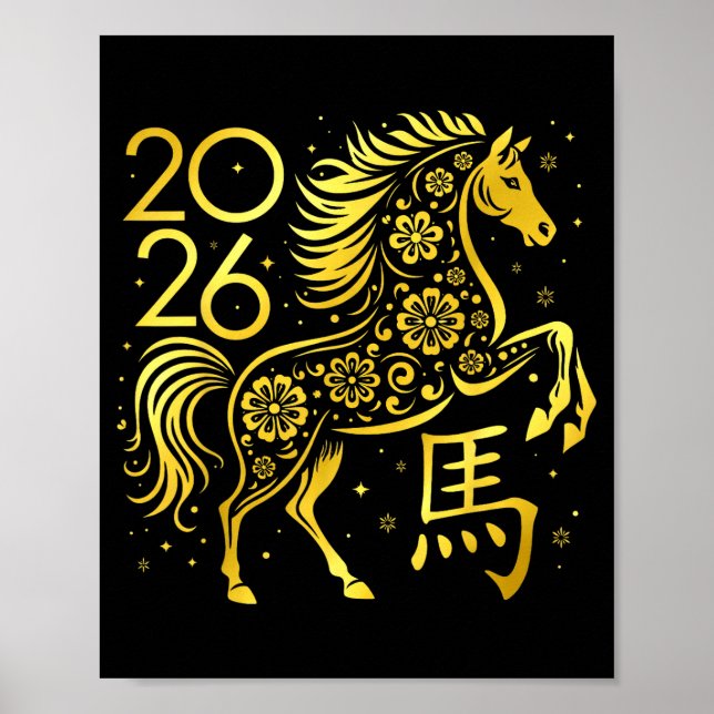 Póster Chinese New Year 2026 Year Of The Horse Lunar New  (Frente)
