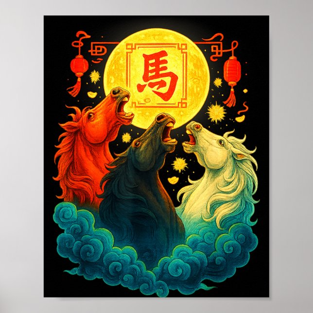 Póster Chinese New Year 2026 Year Of The Horse Lunar New  (Frente)
