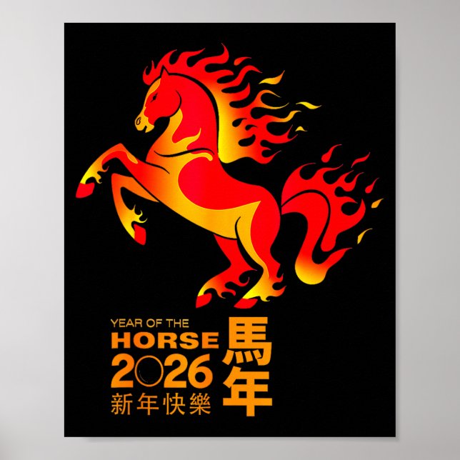 Póster Chinese New Year 2026 Year Of The Horse New Year's (Frente)