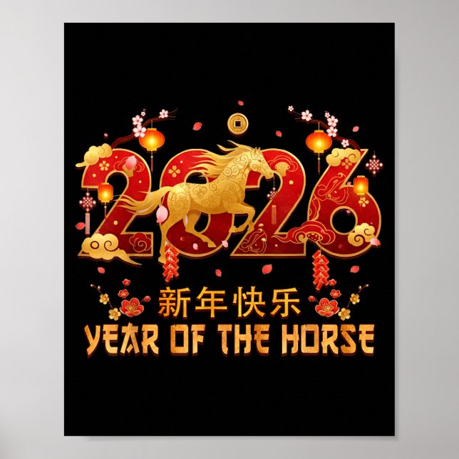 Póster Chinese New Year 2026 Year Of The Horse Tees  (Frente)