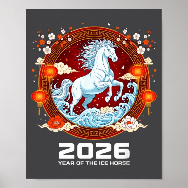Póster Chinese New Year 2026 Year Of The Ice Horse  (Frente)