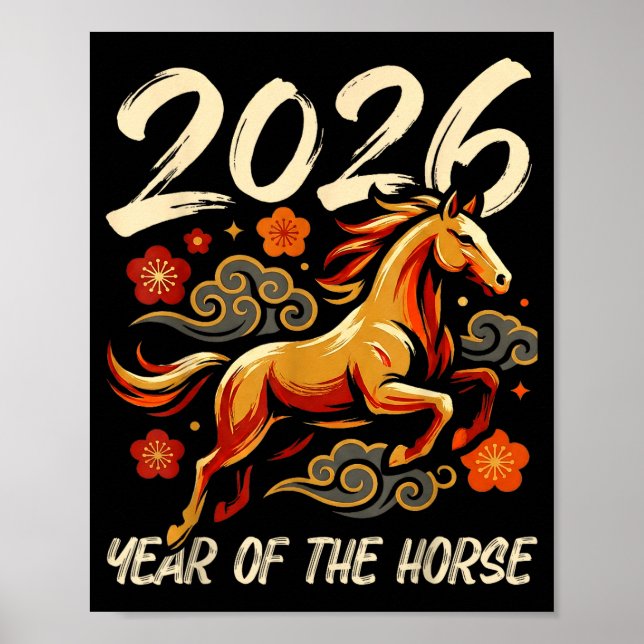 Póster Chinese New Year Lunar Year Of The Horse 2026  (Frente)
