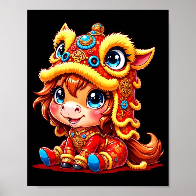 Póster Chinese New Year Of The Horse 2026 Lunar Girls Lio (Frente)