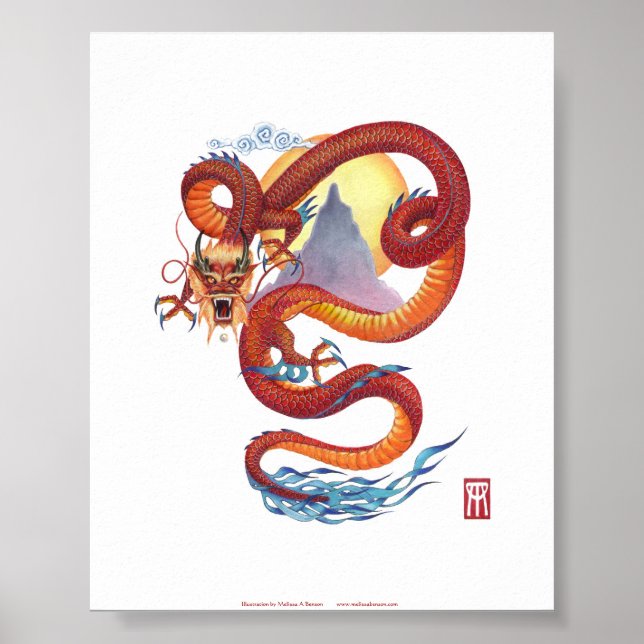 Póster Chinese Red Dragon print (Frente)