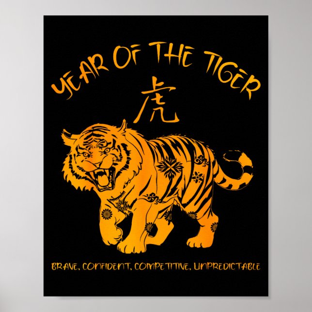 Póster Chinese Zodiac Lunar New Year Astrology Horoscope  (Frente)