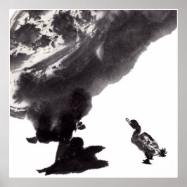 Póster Chinesische Kunst mit Entenmotiv