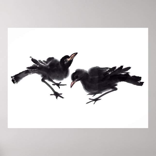 Póster Chinesische Kunst mit Vogelmalerei (Frente)
