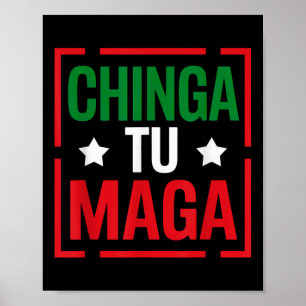 Póster Chinga Tu Funny Tee Político Orgullo Mexicano