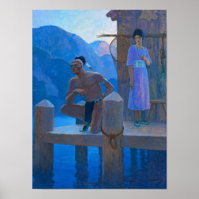 Póster Chingachgook por Newell Convers Wyeth (Frente)