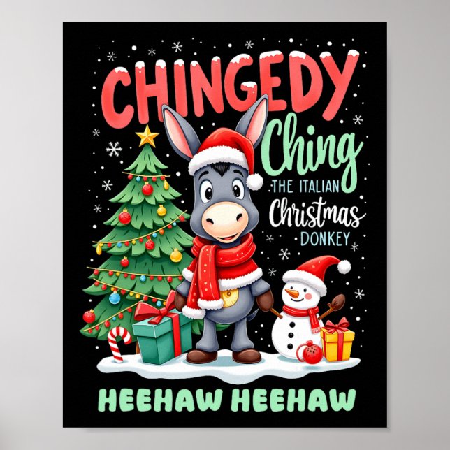 Póster Chingedy Ching Los Navidades Italianos Donkey Heeh (Frente)