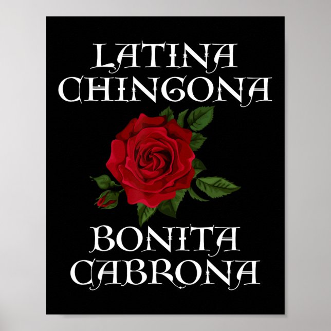 Póster Chingona Bonita Cabrona Hispano Feminista Chicana (Frente)