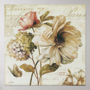 Póster Chino Rose del vintage