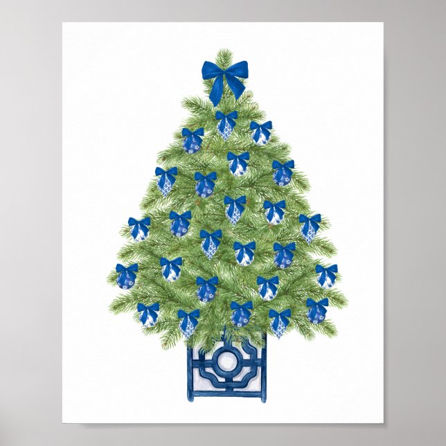 Póster Chinoiserie Christmas Tree Art Print (Frente)