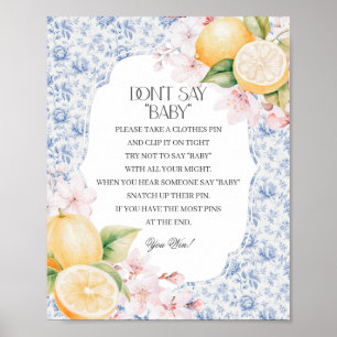 Póster Chinoiserie Lemon Tea No Dicen Juego Baby Shower