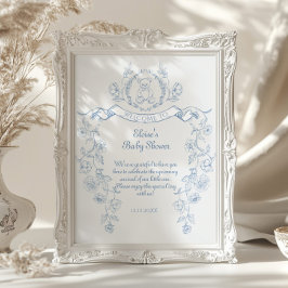 Póster Chinoiserie osito de peluche Ducha para bebés Bien