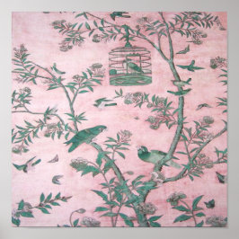 Póster Chinoiserie rosa