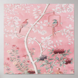Póster Chinoiserie rosa