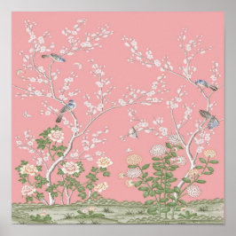 Póster Chinoiserie rosa