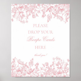 Póster Chinoiserie Rosa Vintage Floral Comparte una Recet