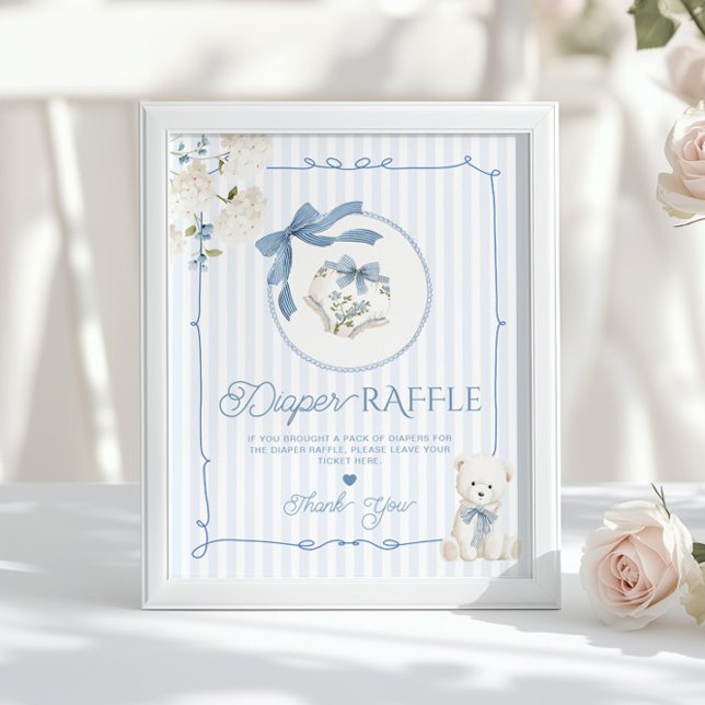 Póster Chinoiserie Teddy Bear Coquette Bow Diaper raffle (Subido por el creador)