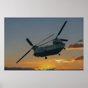 Póster Chinook At Sunset
