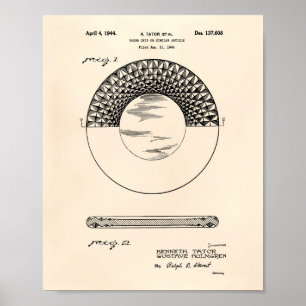 Póster Chip de póquer 1944 Patent Art Old Peper