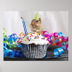 Póster Chipmunk de cumpleaños