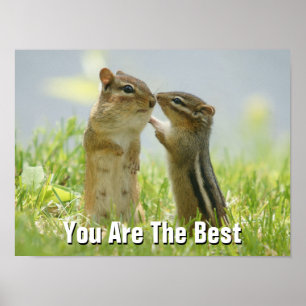 Póster Chipmunk de la madre y del bebé