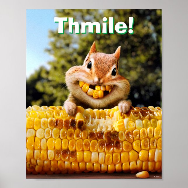 Póster Chipmunk Eating Corn (Frente)