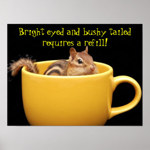 Póster Chipmunk en taza de café