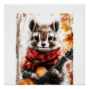 Póster Chipmunk Guitar Melody