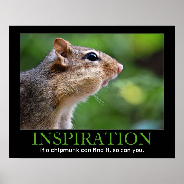 Póster Chipmunk inspirador (Frente)