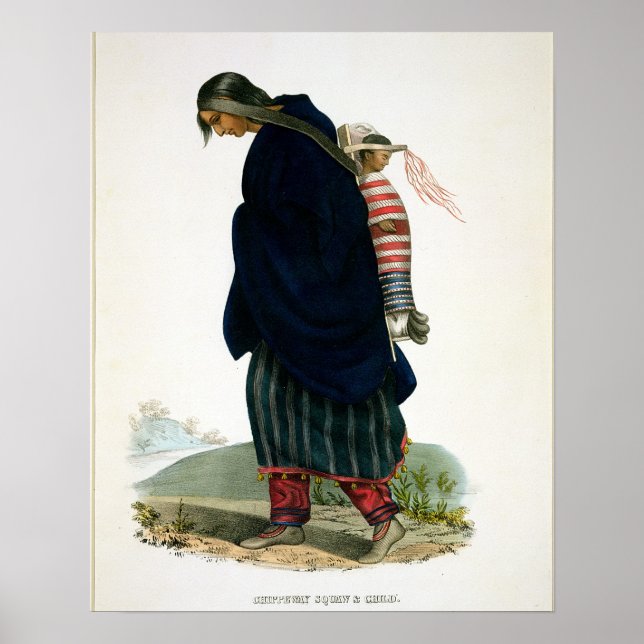 Póster Chippeway Squaw and Child, pub. by F.O.W. Greenoug (Frente)