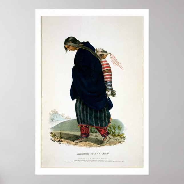 Póster Chippeway Squaw and Child, pub. by F.O.W. Greenoug (Frente)