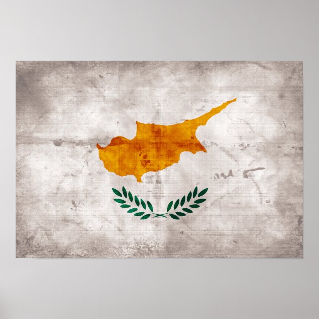 Póster Chipre; Bandera chipriota (Frente)