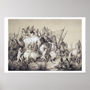 Póster Chir Singh, Maharajá de los sikhs con el rey de