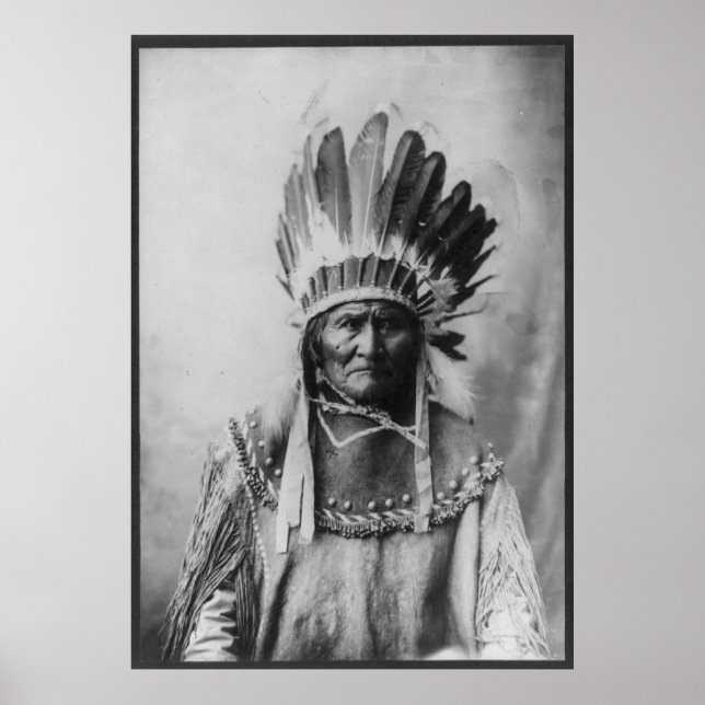 Póster Chiricahua Apache Geronimo Goyathlay Goyahkla (Frente)