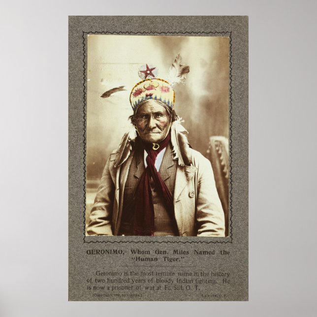 Póster Chiricahua Apache líder indio geronimo retrato (Frente)