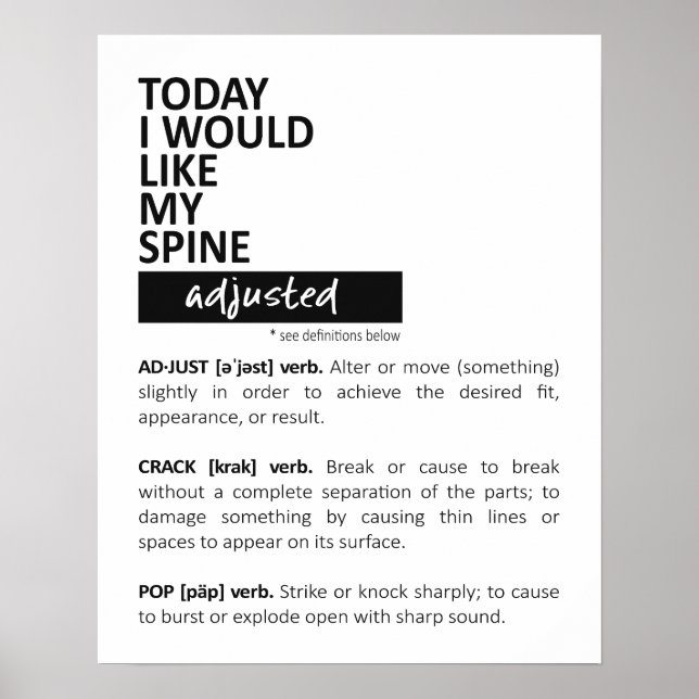 Póster Chiropractic Art, Chiropractic Poster, Chiro  (Frente)